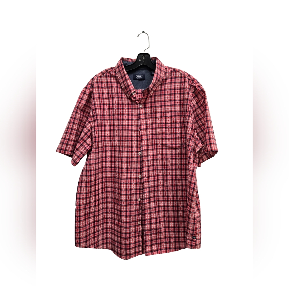 Men’s Chaps Button-Down Shirt – XXL – Pink/Red/White/Black Plaid